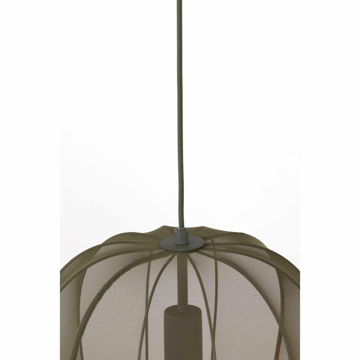 Lampe Suspendue Textiles PLUMERIA vert, LIGHT & LIVING 