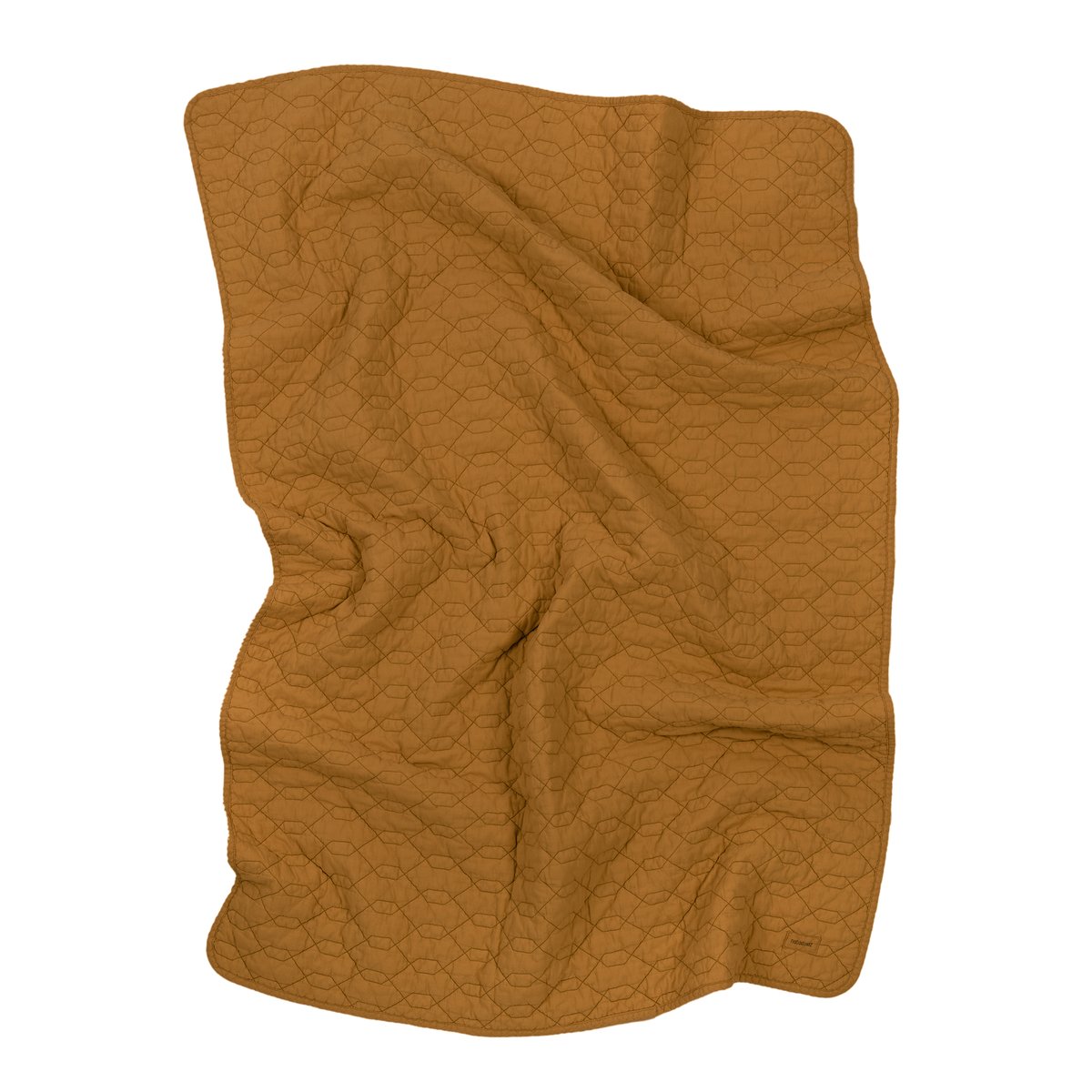 Couverture matelassée en coton lavé WABI-SABI marron doré, NOBODINOZ