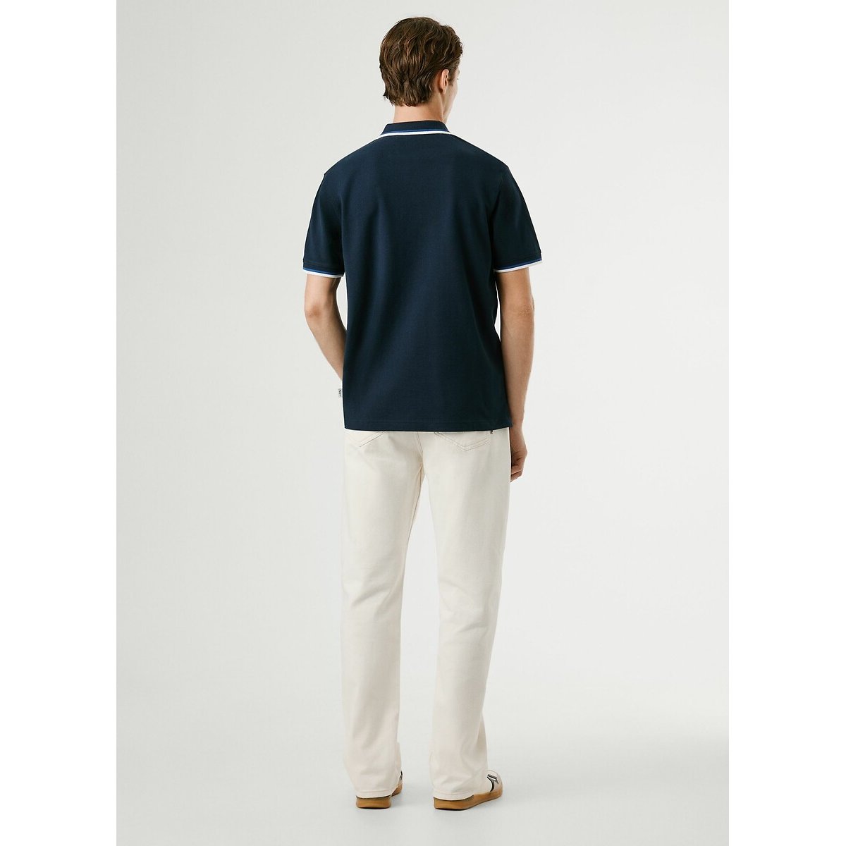 New Oliver Polo Shirt with Long Sleeves navy blue, PEPE JEANS