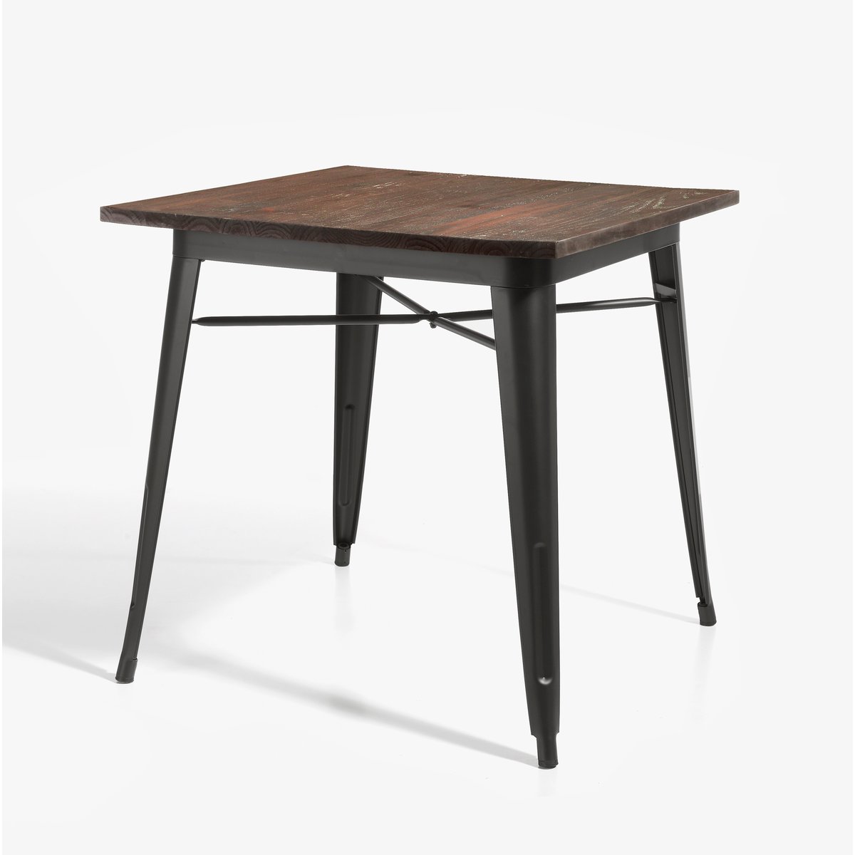 Table à manger en métal et BOIS, MEET graphite-noyer, HISPANOHOGAR