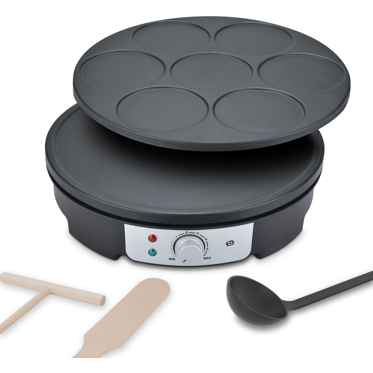 Crêpière ECPM4 2 en 1 grande crêpe et mini crêpes couleur unique, ESSENTIEL B