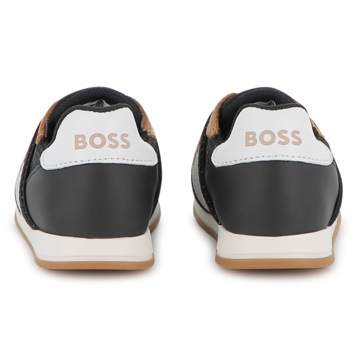 Sneakers con elastico logato black, BOSS KIDSWEAR