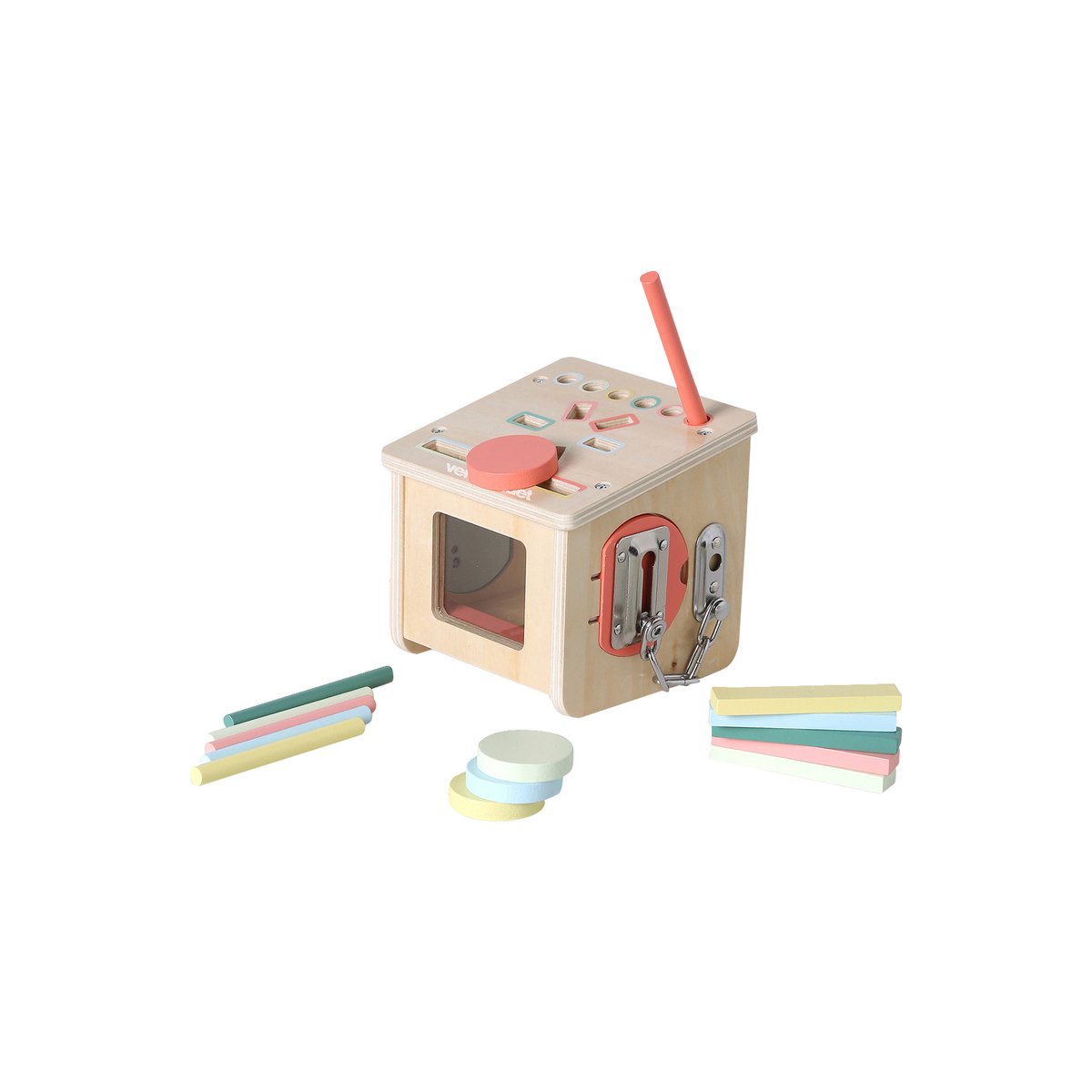 Jeu de tri formes et couleurs en bois FSC® beige, VERTBAUDET
