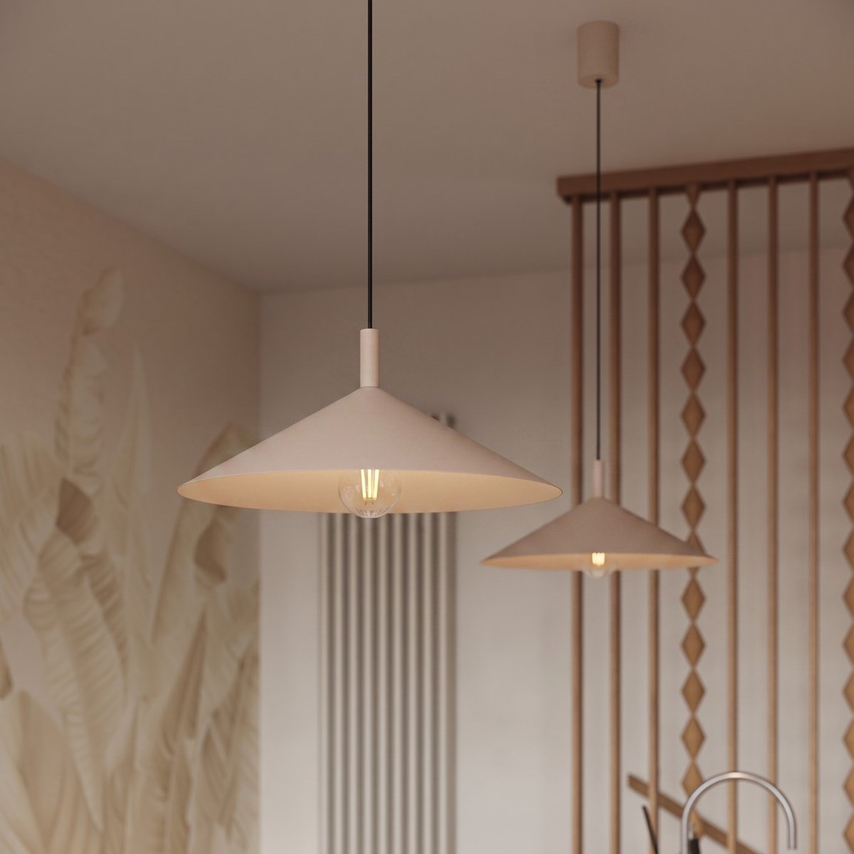 Suspension Acier Taupe E27 1 Nox taupe, EDEN