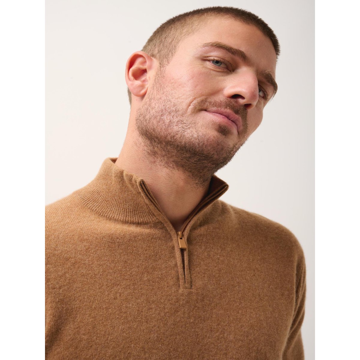 Pull Camionneur Noisette Bradley marron clair, JUST CASHMERE