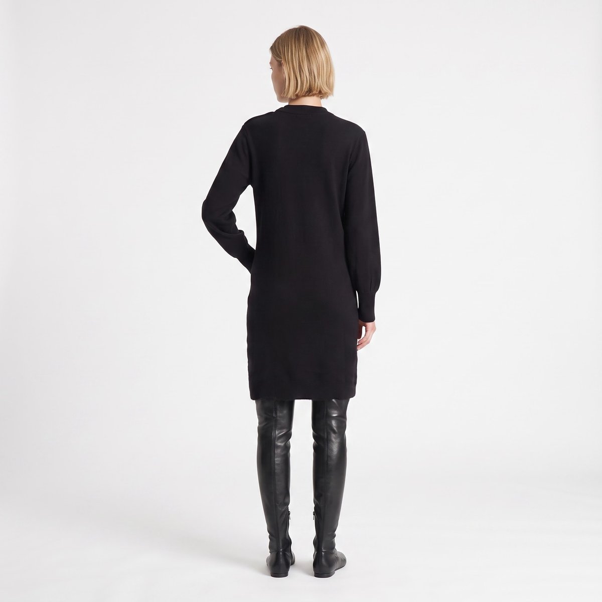 Robe en maille à boutons épaule FRIDA black, ARTLOVE