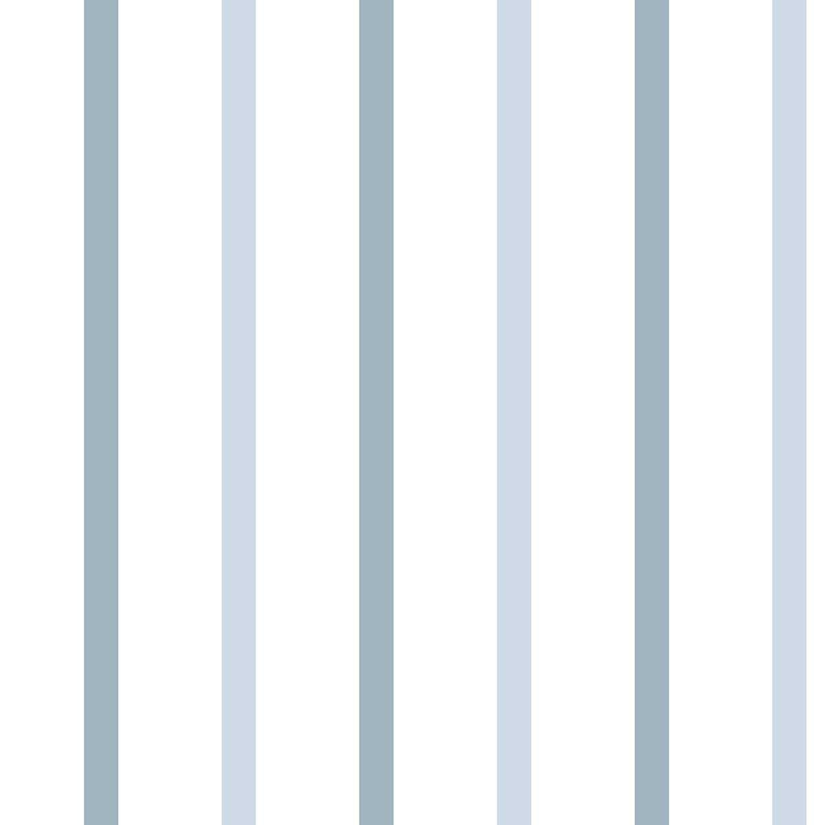 Papier peint rayures fines bleu glacier blanc bleu, HEXOA