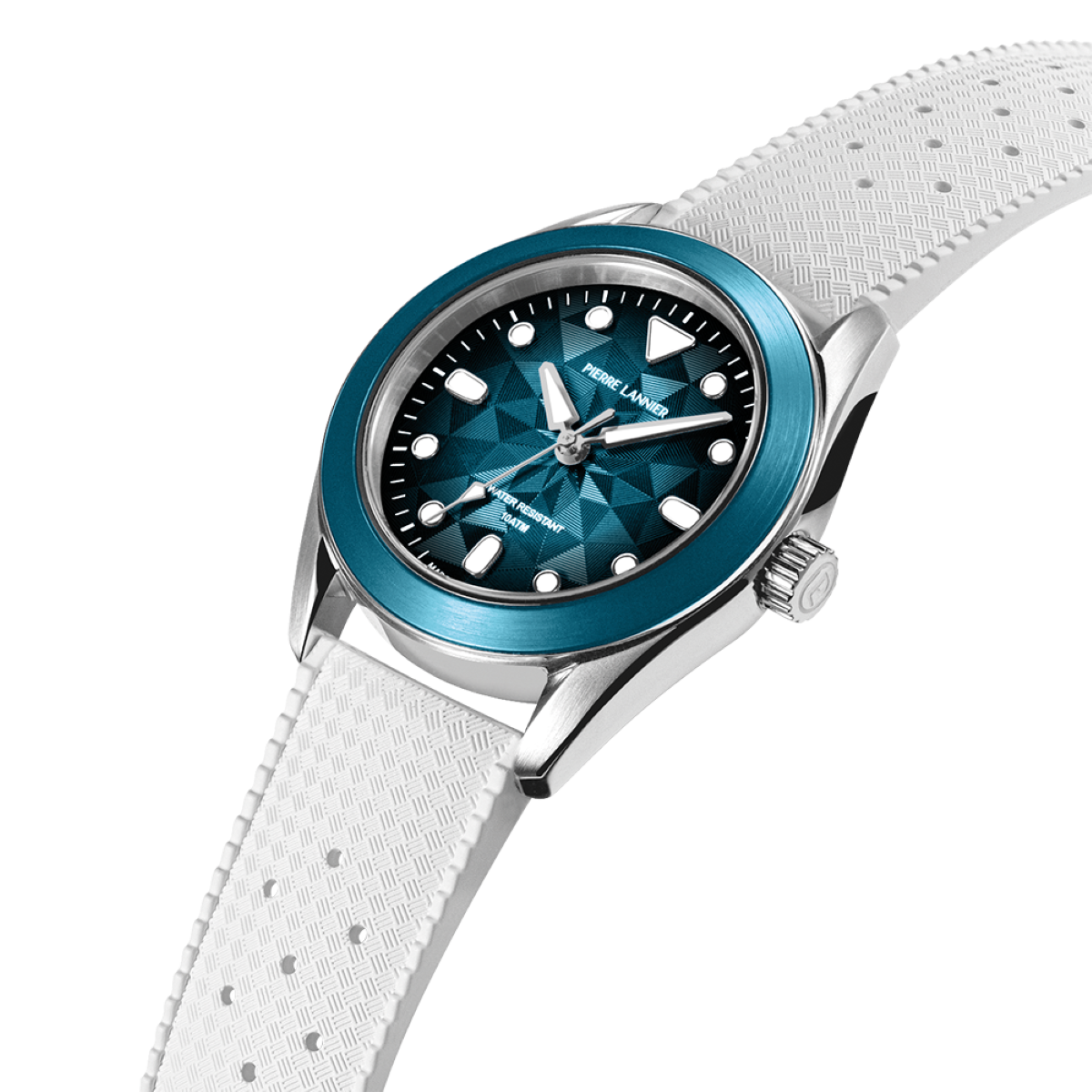 Montre Analogique  BORA argenté bleu blanc, PIERRE LANNIER