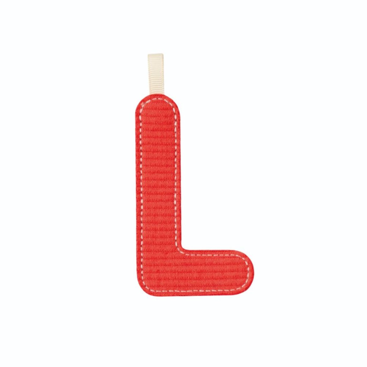 Lettre en tissu phosphorescente rouge L couleur unique, LILLIPUTIENS