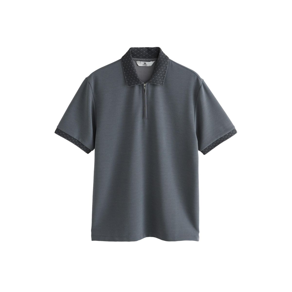 Polo à manches courtes avec col élégant gris ardoise, NEXT