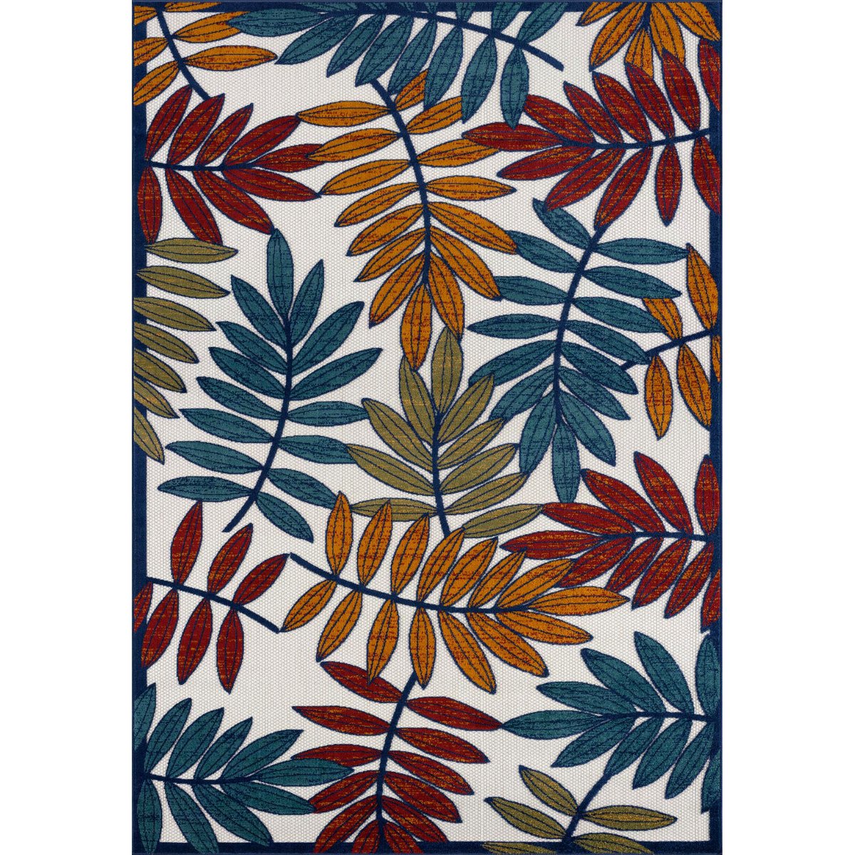 Tapis extérieur intérieur motif feuille CABANA multicolore, NAZAR RUGS