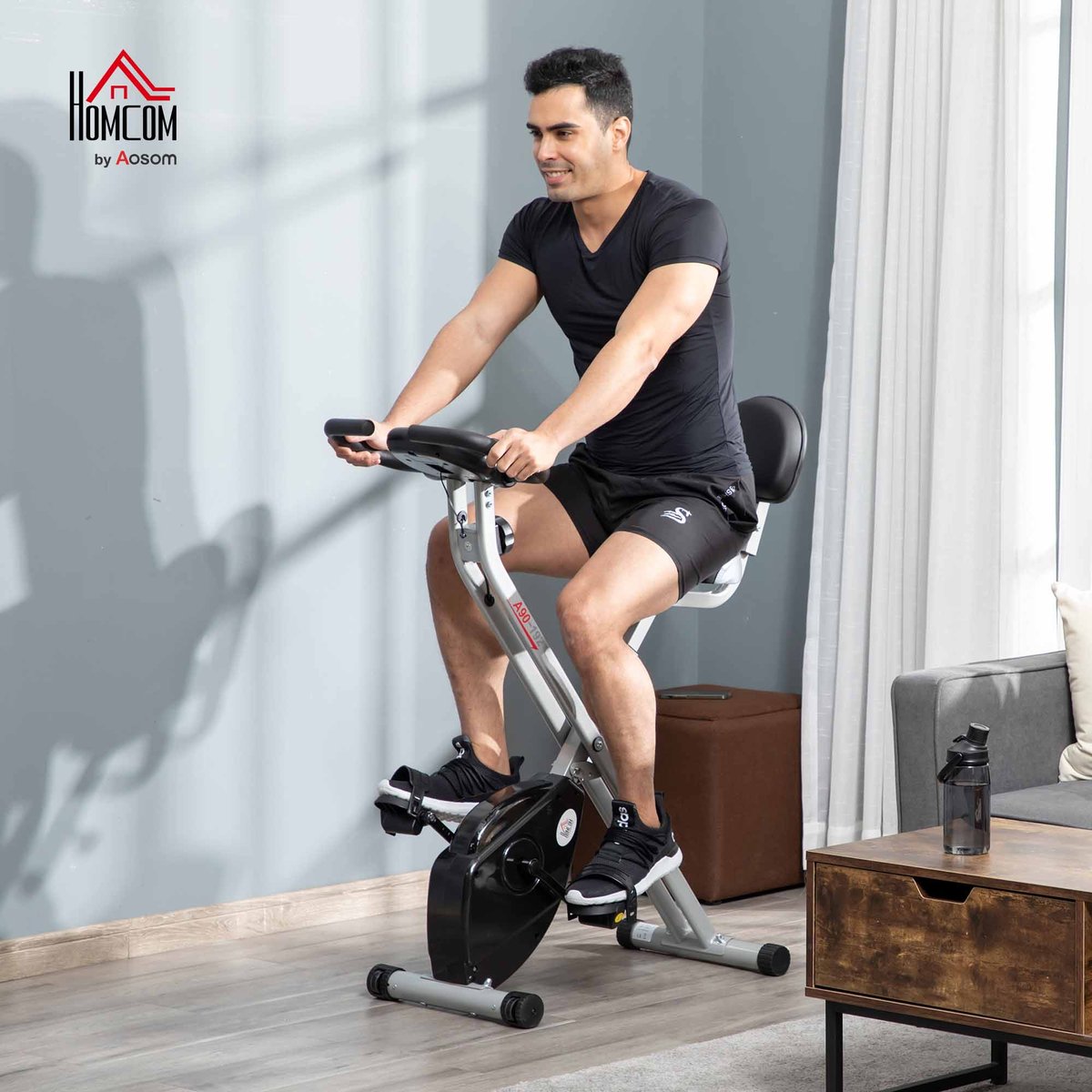 Vélo d'appartement magnétique Acier Gris gris, HOMCOM