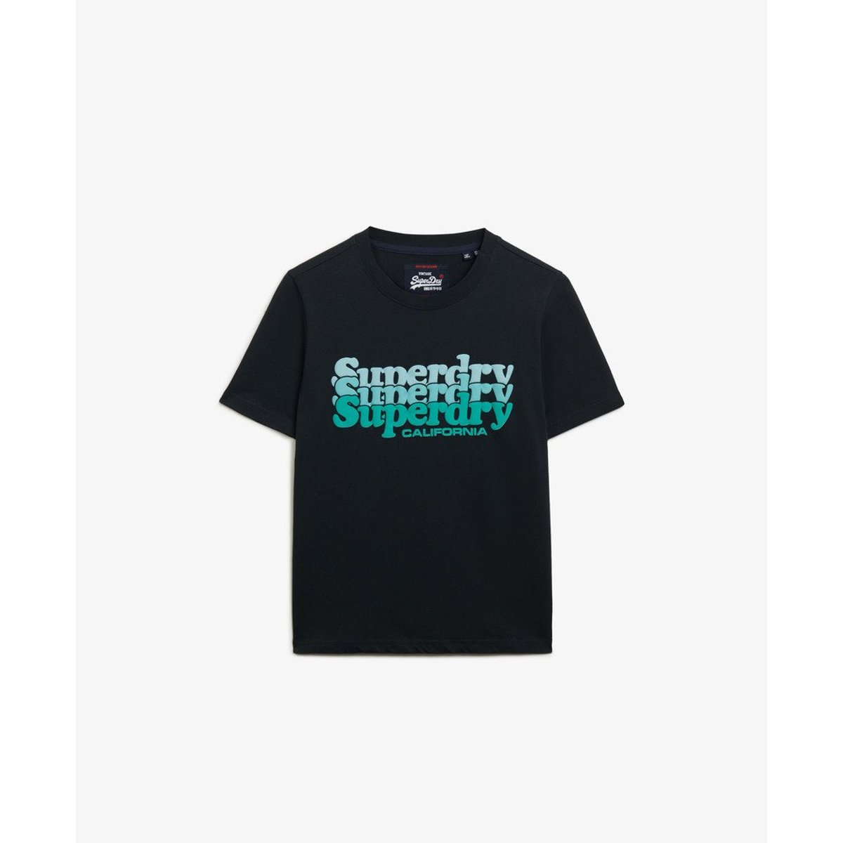 T-shirt Stacked noir de jais, SUPERDRY