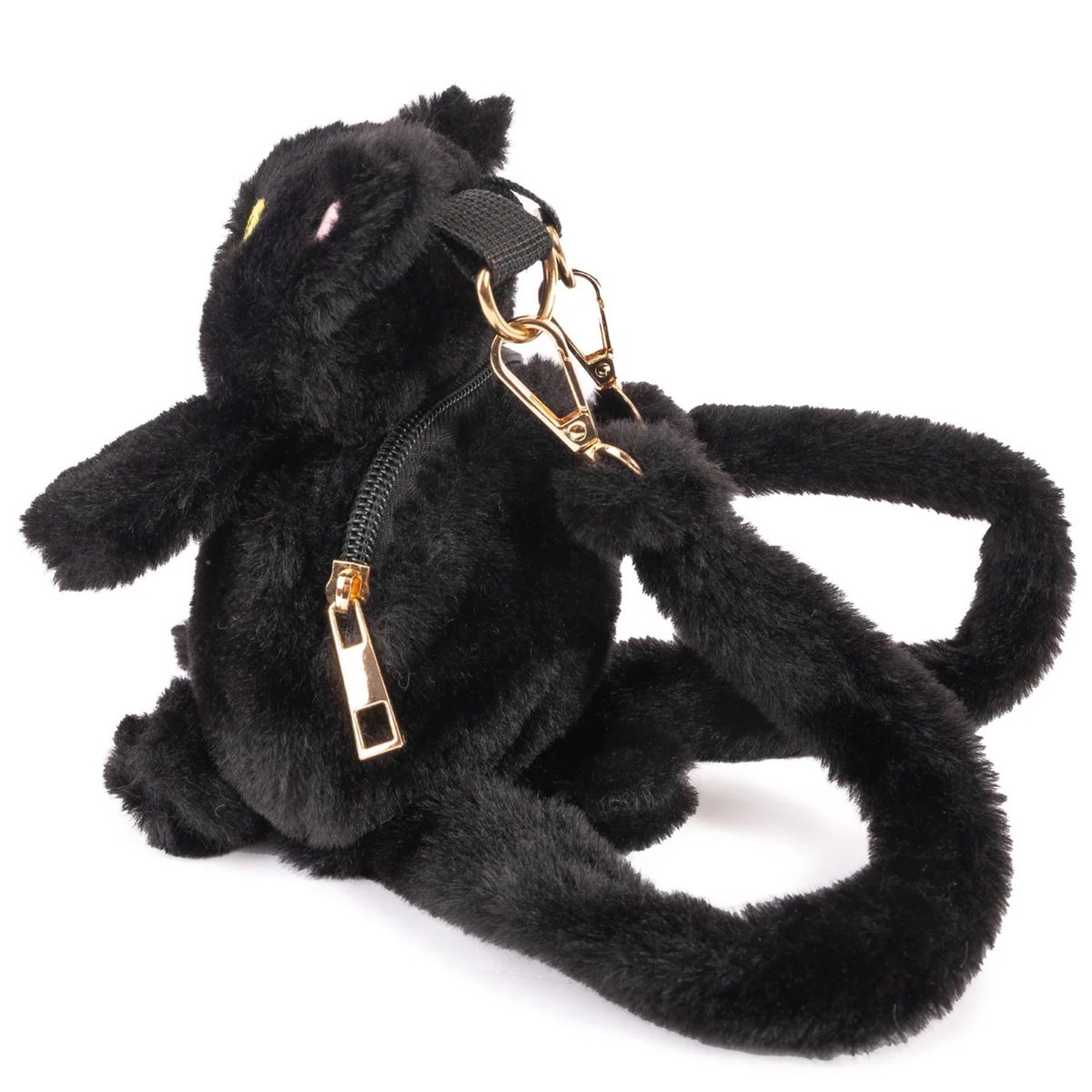 Mini sac à dos portefeuille enfant chat peluche noir, GREAT PRETENDERS