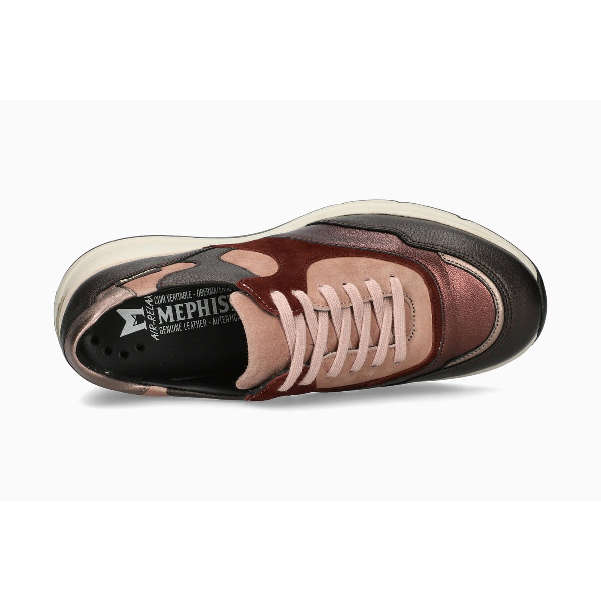 Baskets en cuir HALBANE gris metallique 5150, MEPHISTO