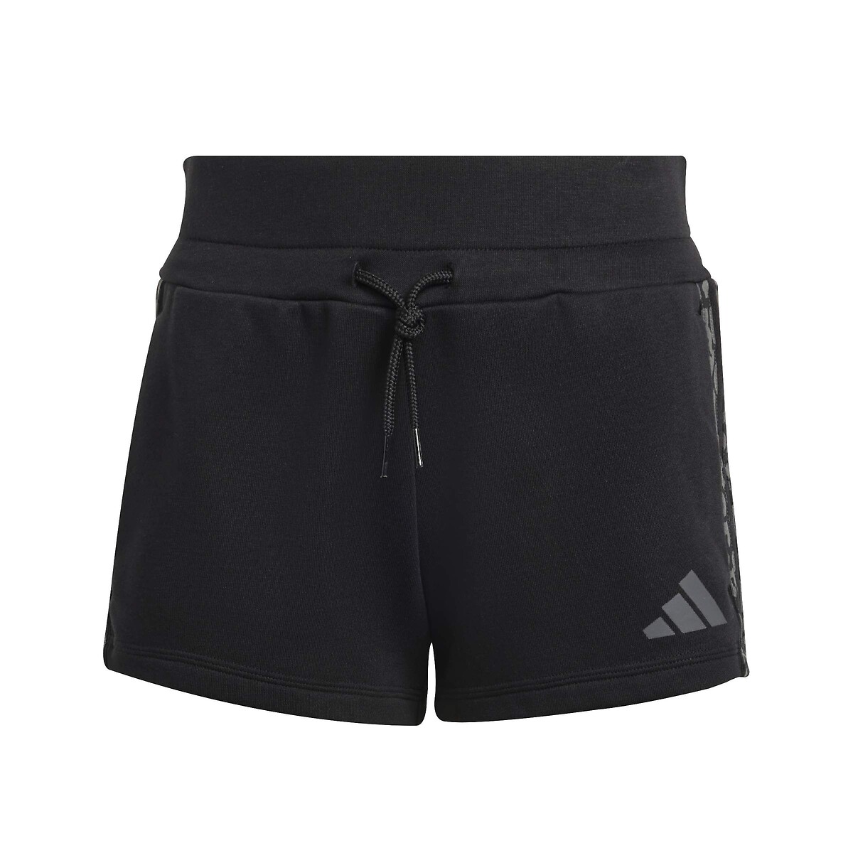 Pantaloncini in tessuto felpato leggero, 3 bande motivo leopardato nero , ADIDAS SPORTSWEAR