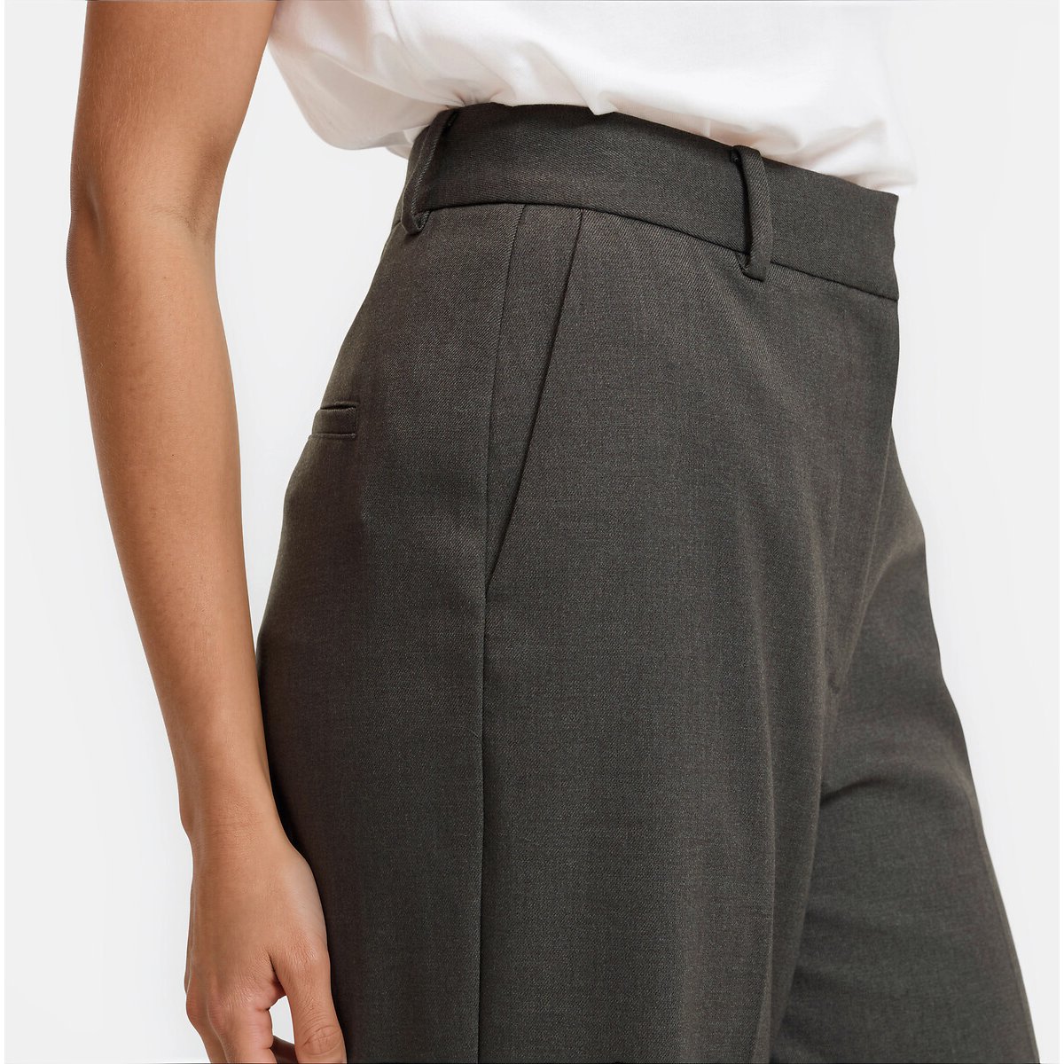 Weite Hose mit hohem Bund grau meliert, LA REDOUTE COLLECTIONS