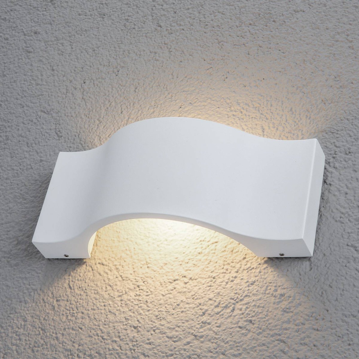 Applique extérieure en aluminium moderneLED blanc, blanc satiné, LUCANDE
