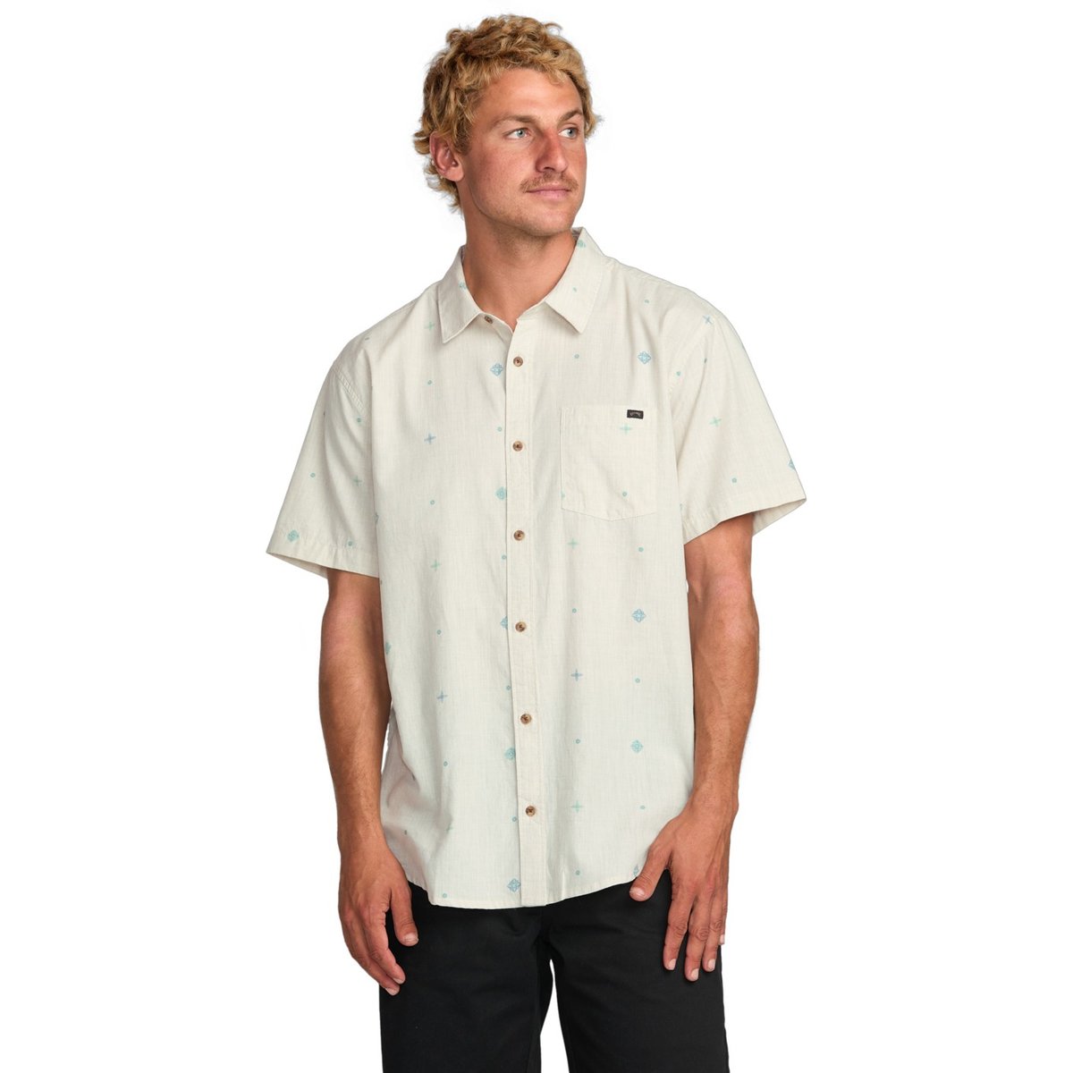 Chemise à manches courtes SUNDAYS beige chino, BILLABONG
