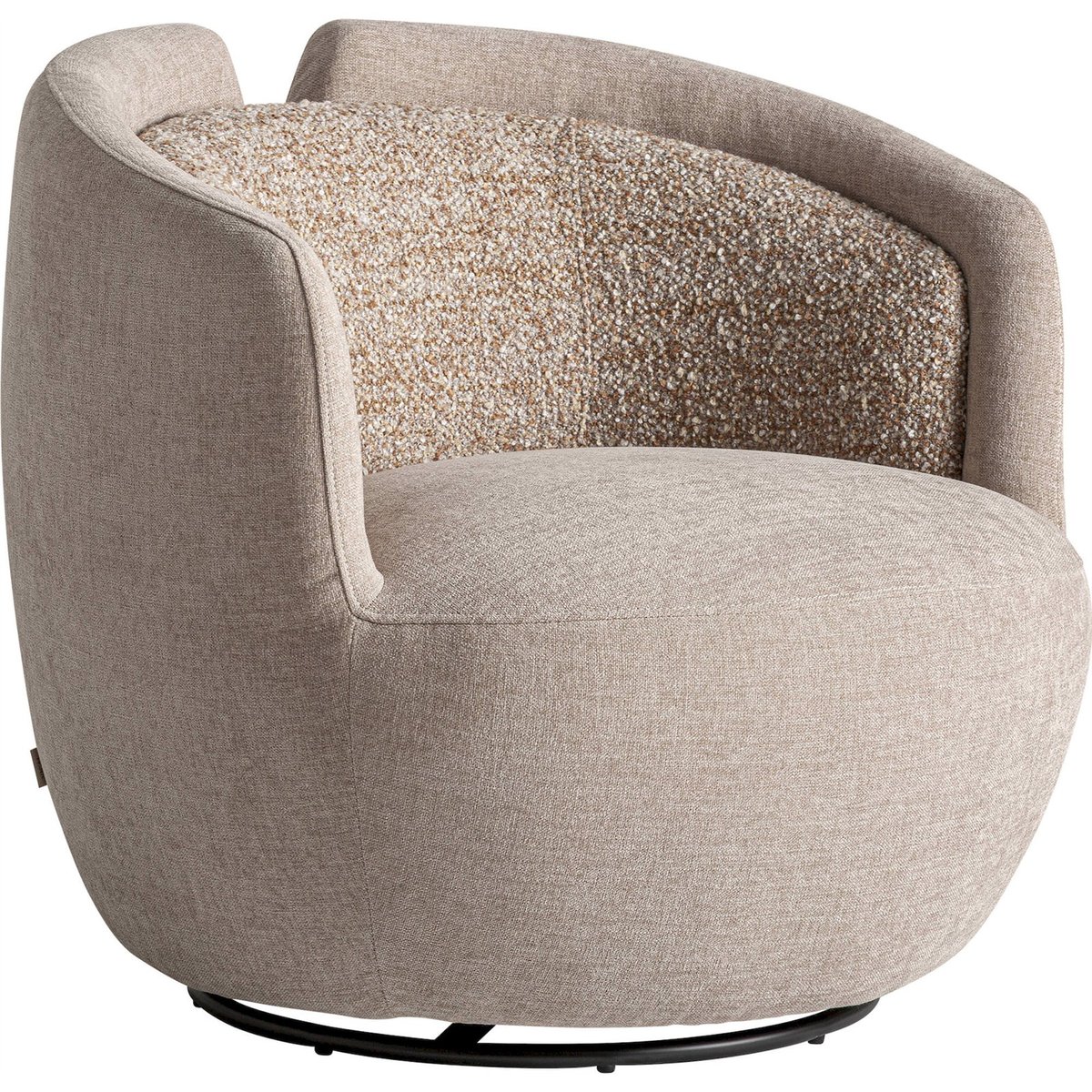 Fauteuil pivotant contemporain beige et noir, RECOLLECTION