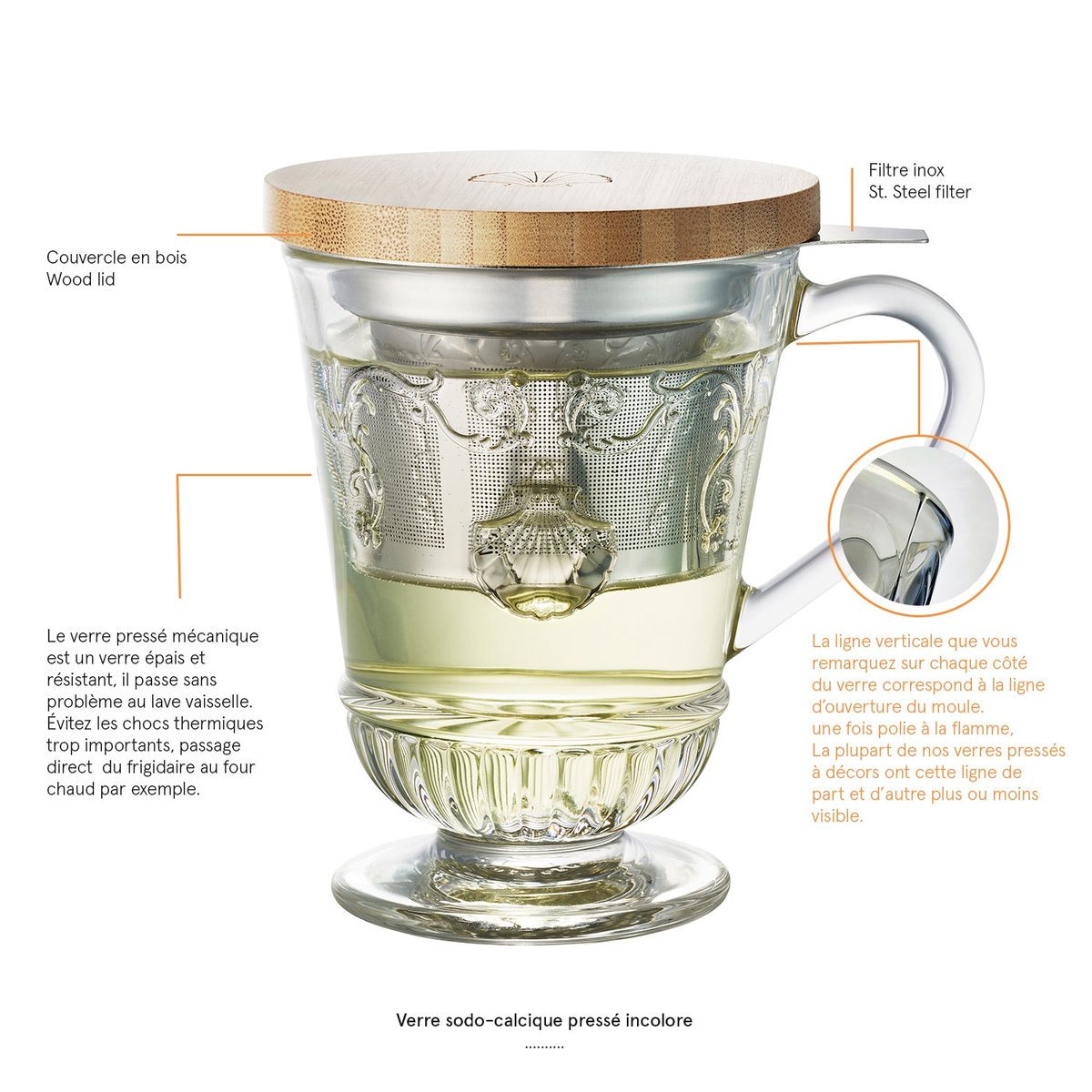 Coffret tisanière, VERSAILLES transparent, LA ROCHERE