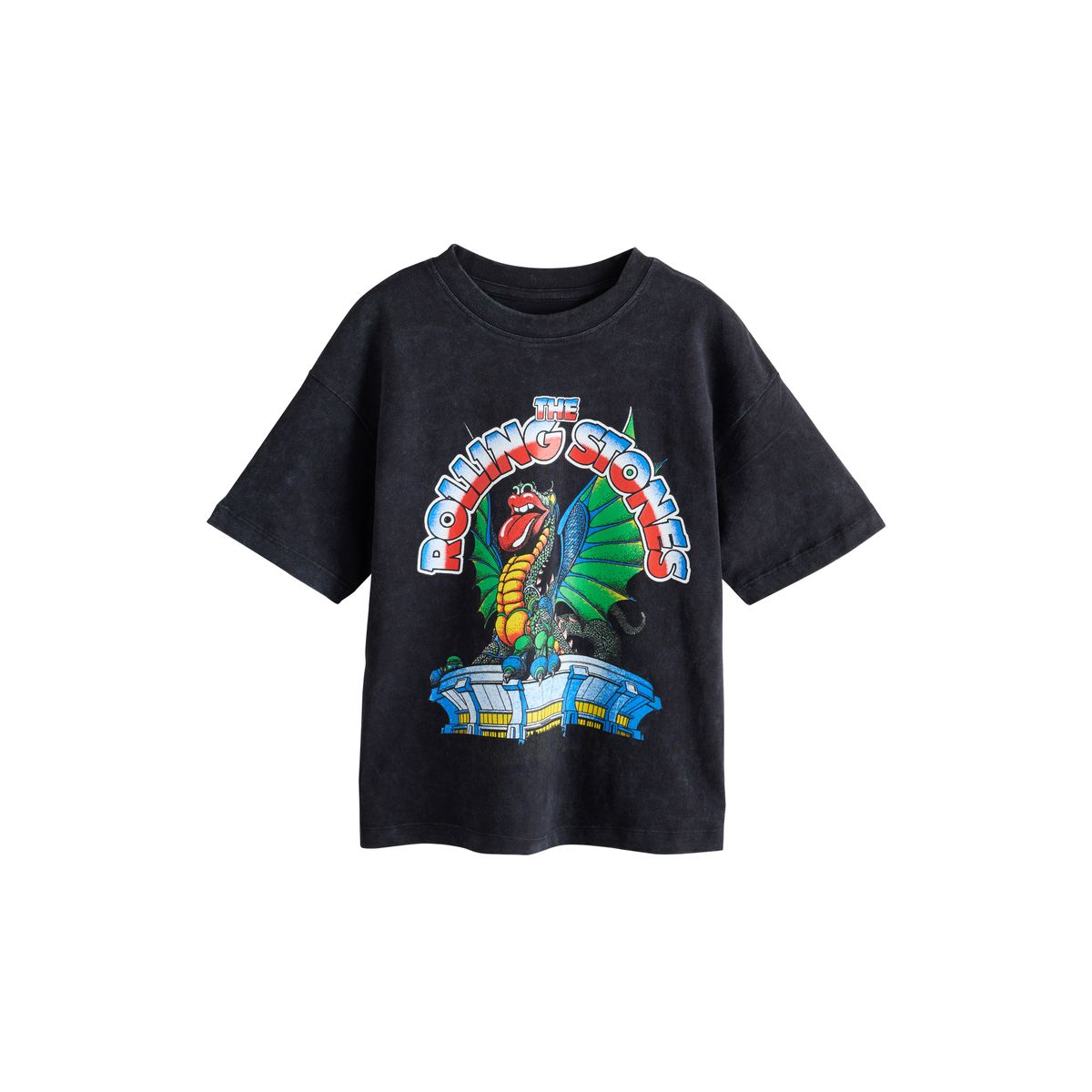T-shirt avec bande rolling stones délavés au noir, NEXT