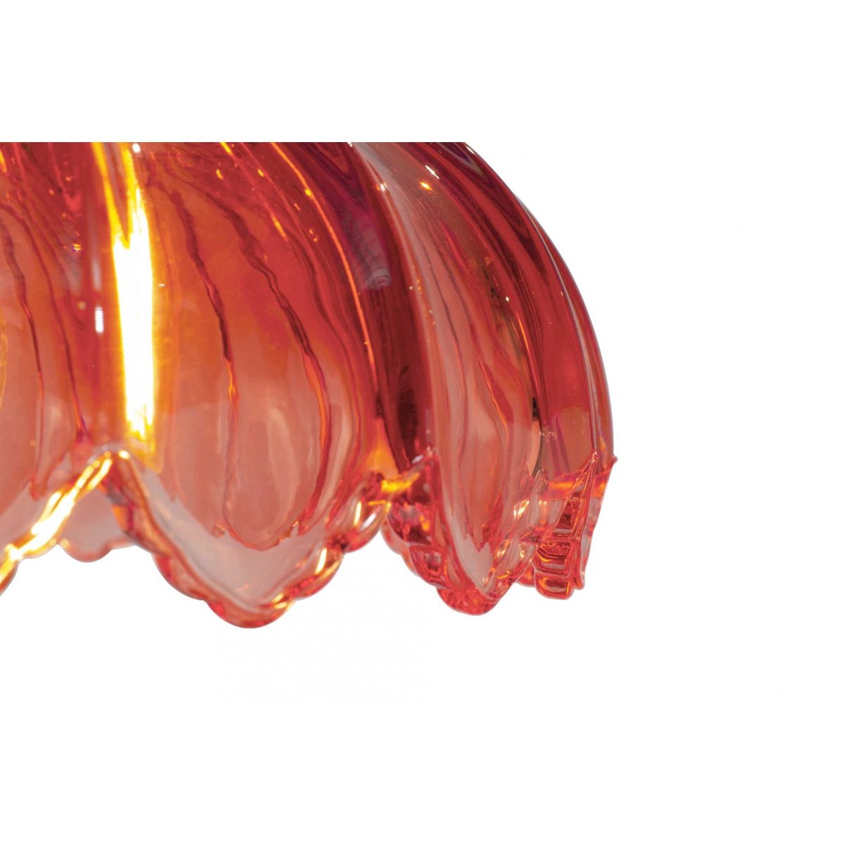 Suspension fleur en verre Ø26 cm, Pétale rouge, C-CREATION