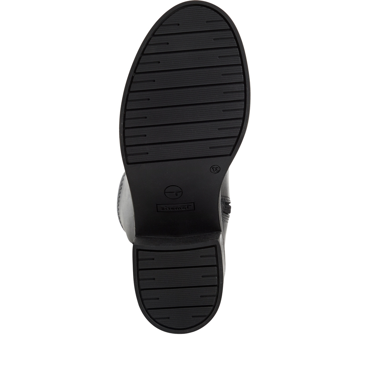 Bottes talon bloc noir cuir, TAMARIS