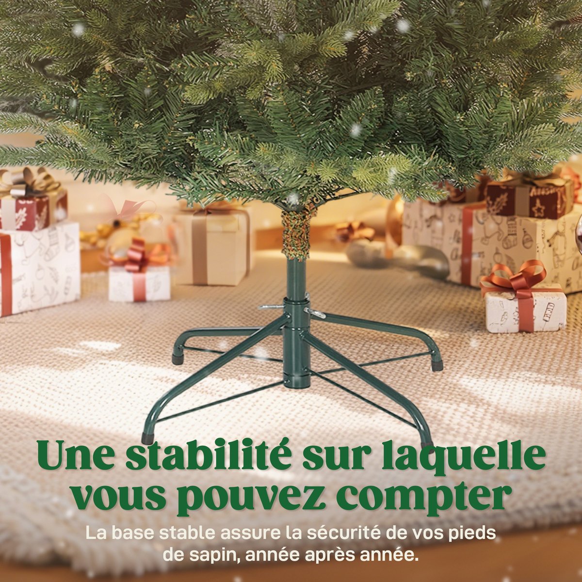 Sapin de Noël Plastique Vert vert, HOMCOM