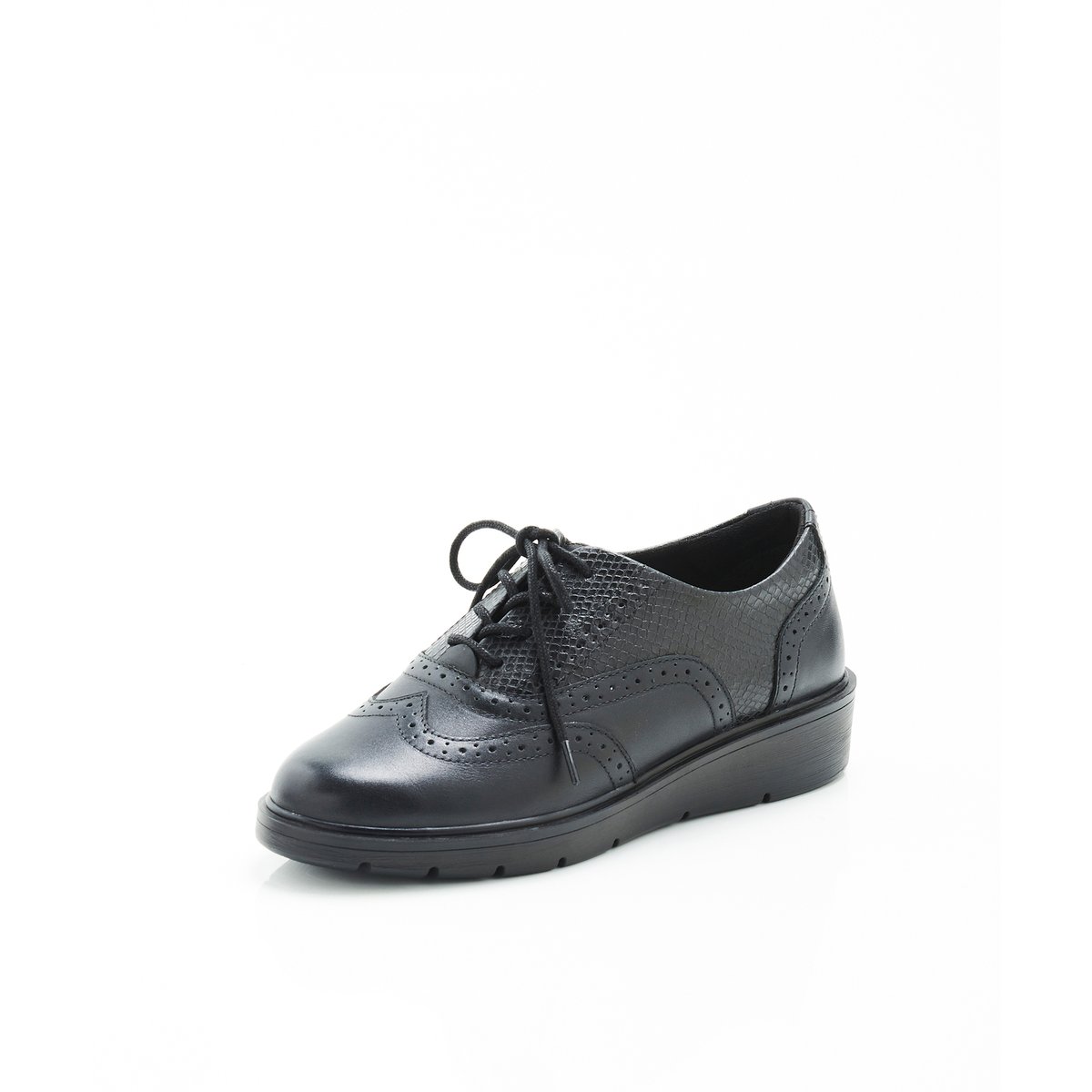 Derbies bout fleuri à lacets noir, DAMART