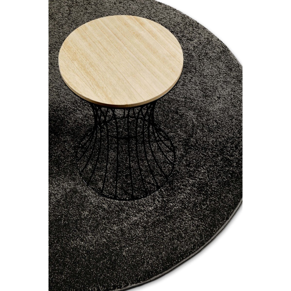 Tapis salon rond à poils courts doux ,  Nova anthracite, WECON HOME