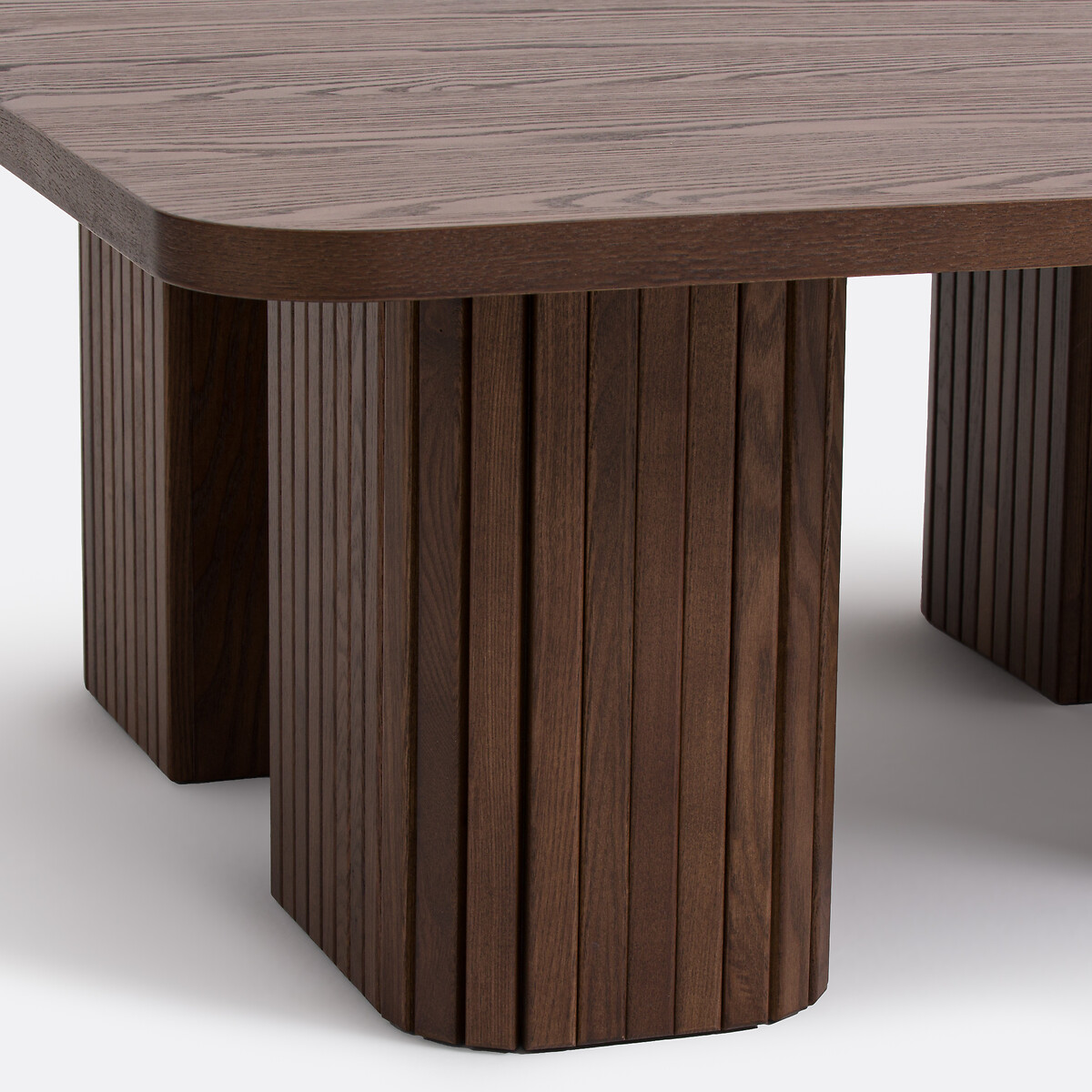 Table basse en plaqué frêne, LATTI teinté coloris noyer, LA REDOUTE INTERIEURS
