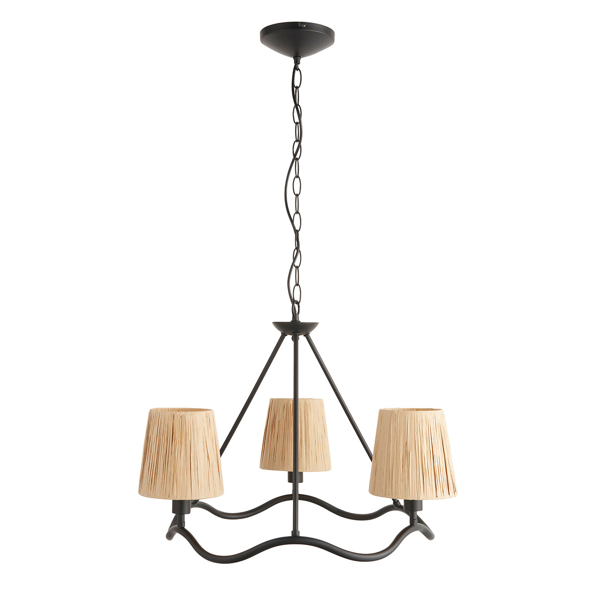 Wesley 3-Light Wriggle Pendant Light black, ÉDITÉ