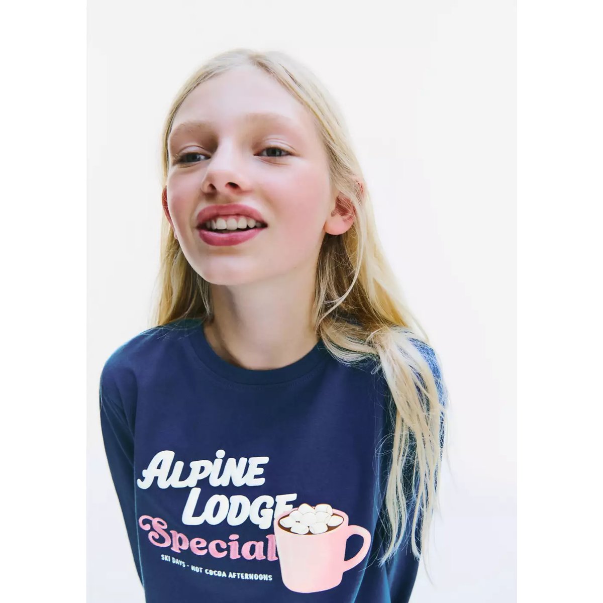 T-shirt coton détail imprimé bleu marine, MANGO KIDS