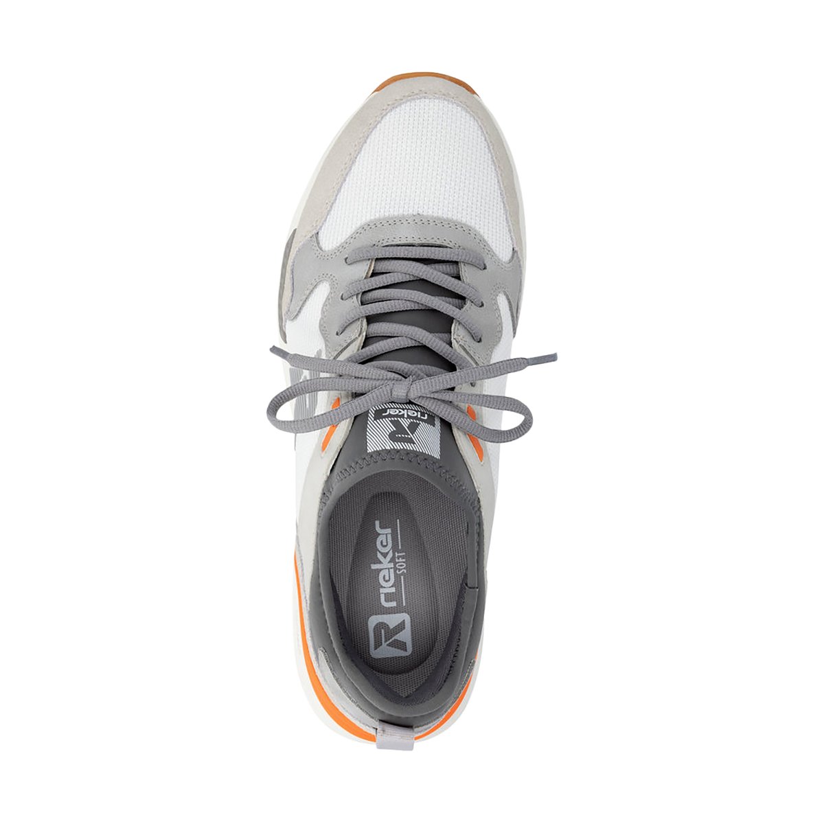 Basket Cuir Morelia gris - combi, RIEKER
