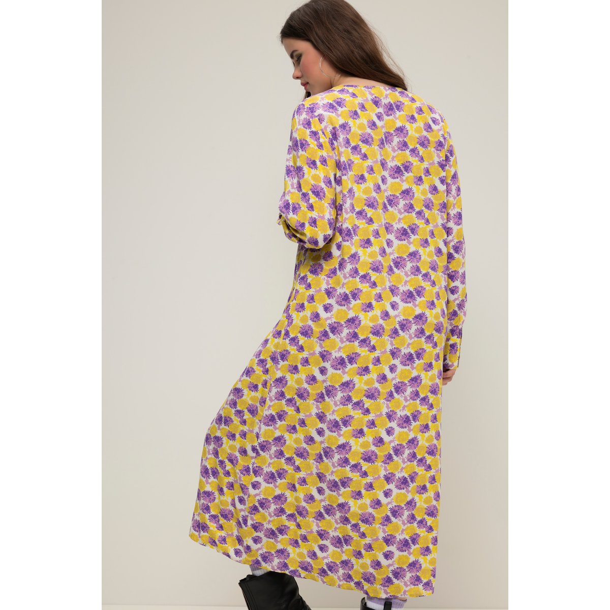 Robe maxi trapèze à imprimé intégral. lavande, STUDIO UNTOLD