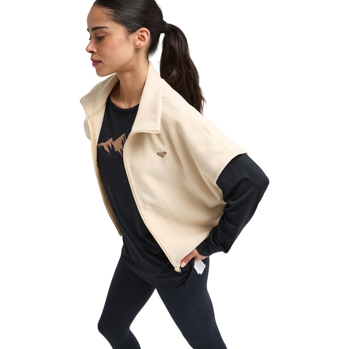 Veste sans manches en polaire WAVES OF WARMTH. beige biscotti, ROXY