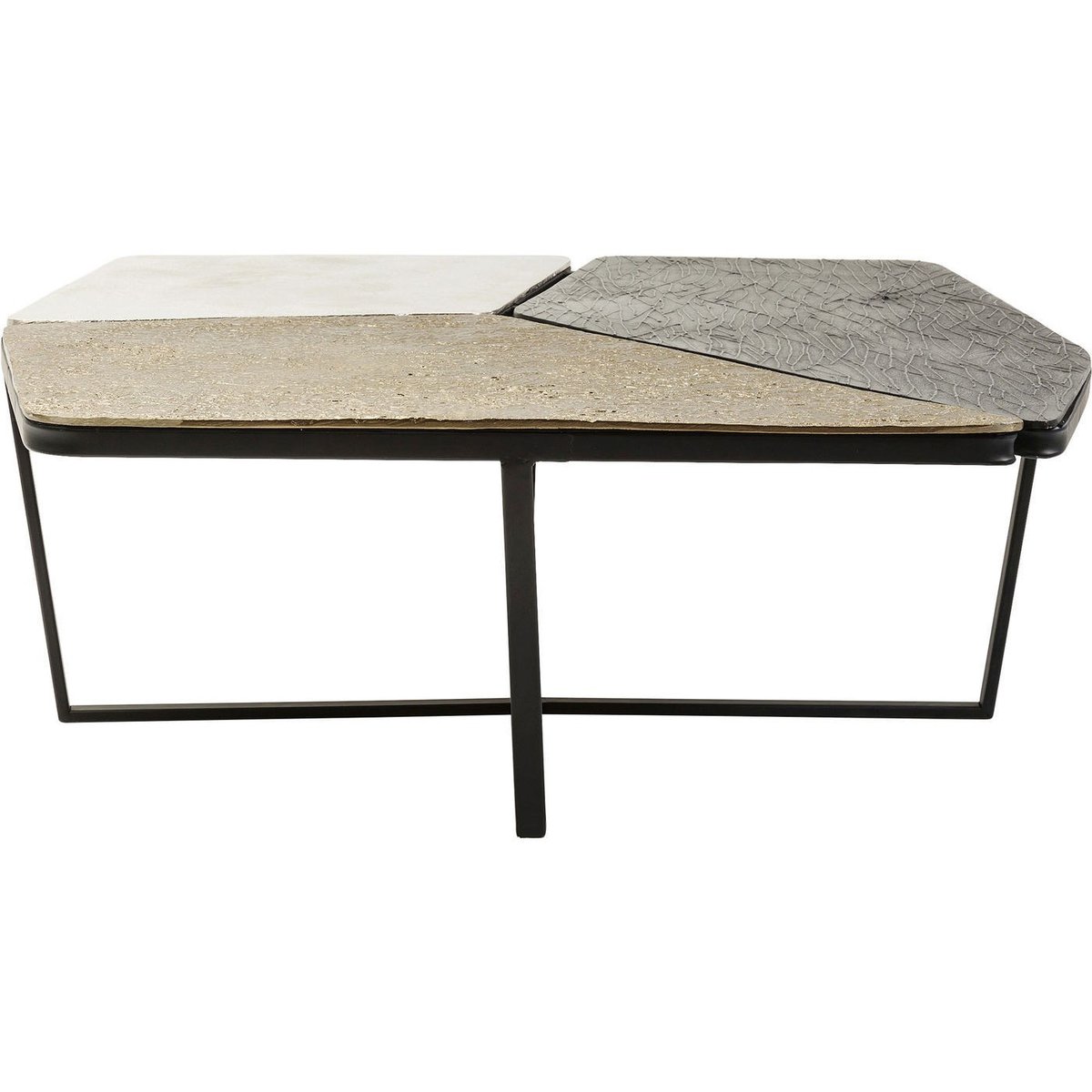Table basse en acier et aluminium, PATCHES noir, KARE DESIGN