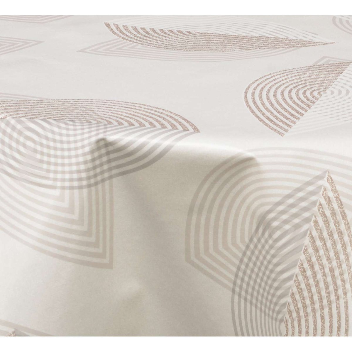 Nappe en toile cirée ronde BALEO ecru, TOILINUX