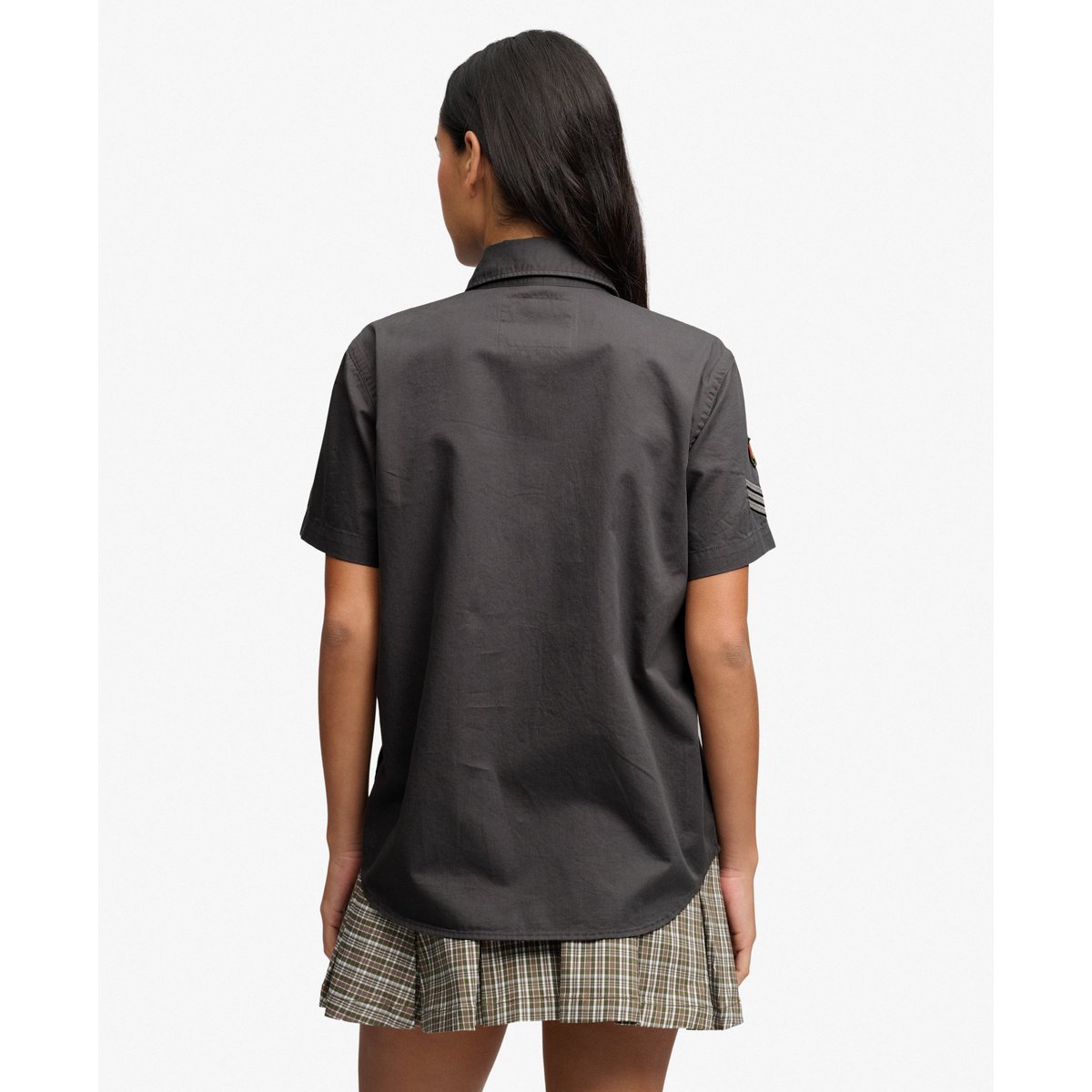 Chemise Scout Manches Courtes Coupe Décontractée gris acier, SUPERDRY