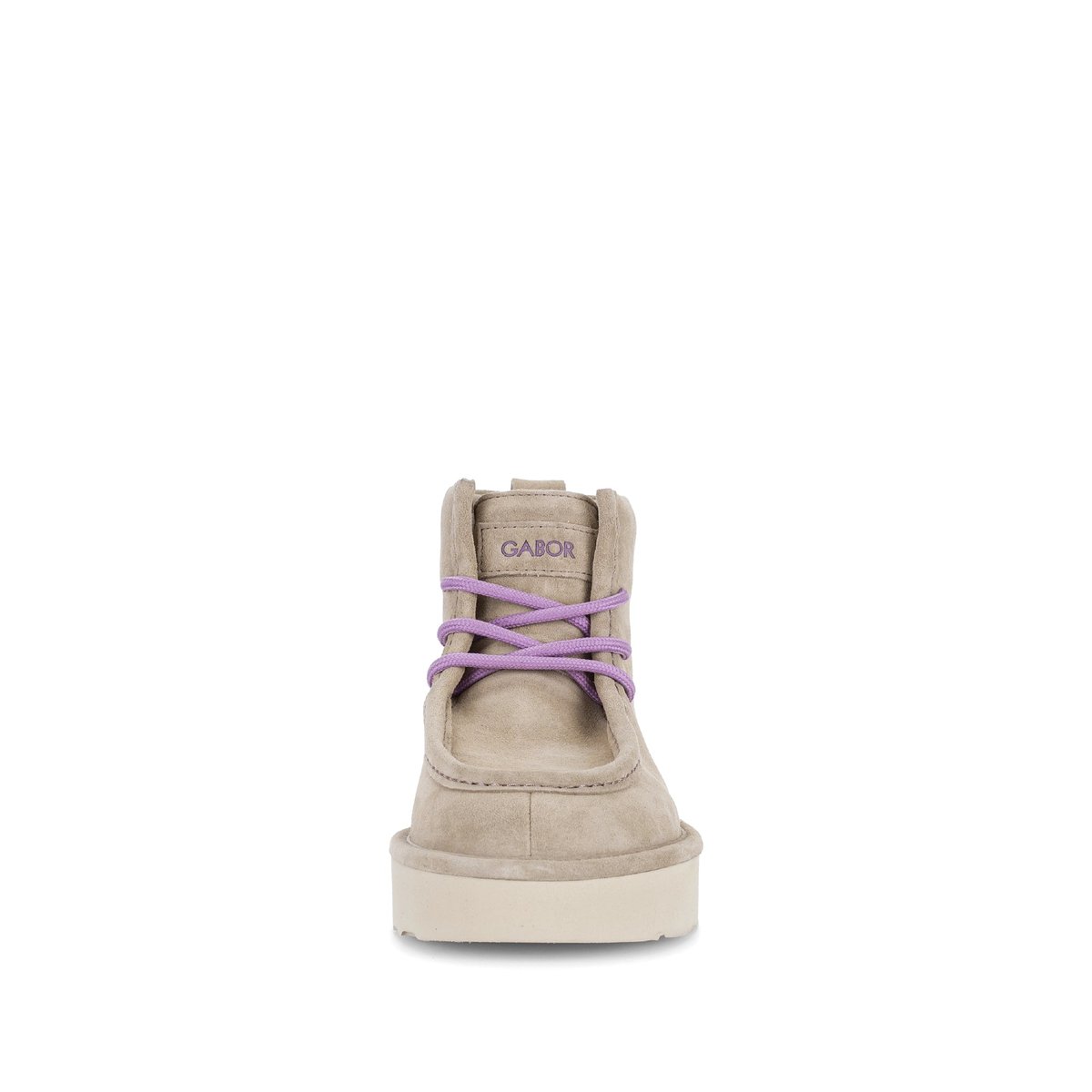 Bottines en cuir à talon compensé beige velours, GABOR