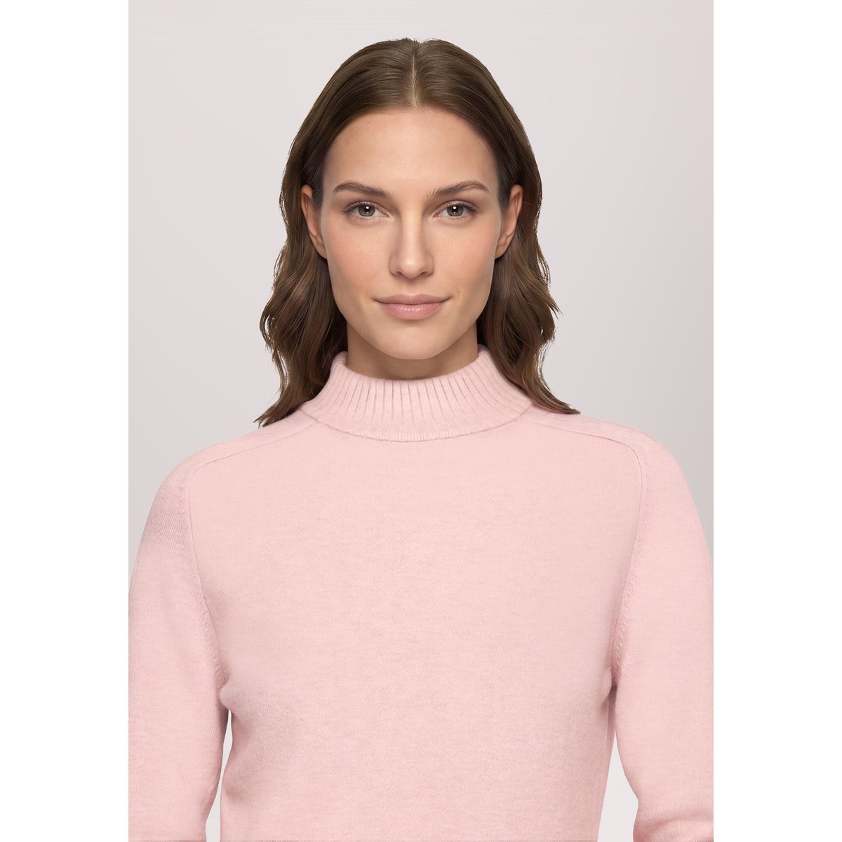 Pull-over en maille à col droit pale mauve melange, BETTY BARCLAY