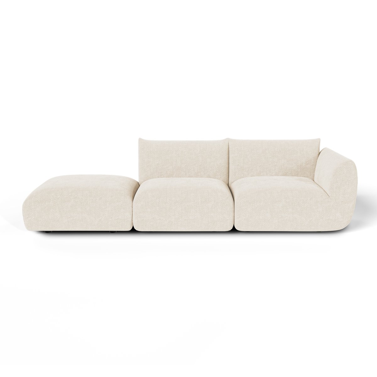 Canapé modulable 5 places en velours chenillé NOOMA crème, SIA HOME