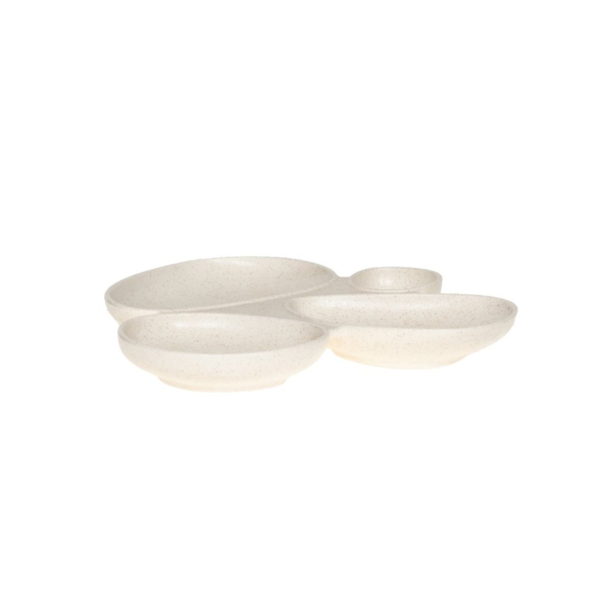 Plat apéritif 4 compartiments Dipsa 26x23 cm crème / ivoire, TABLE PASSION