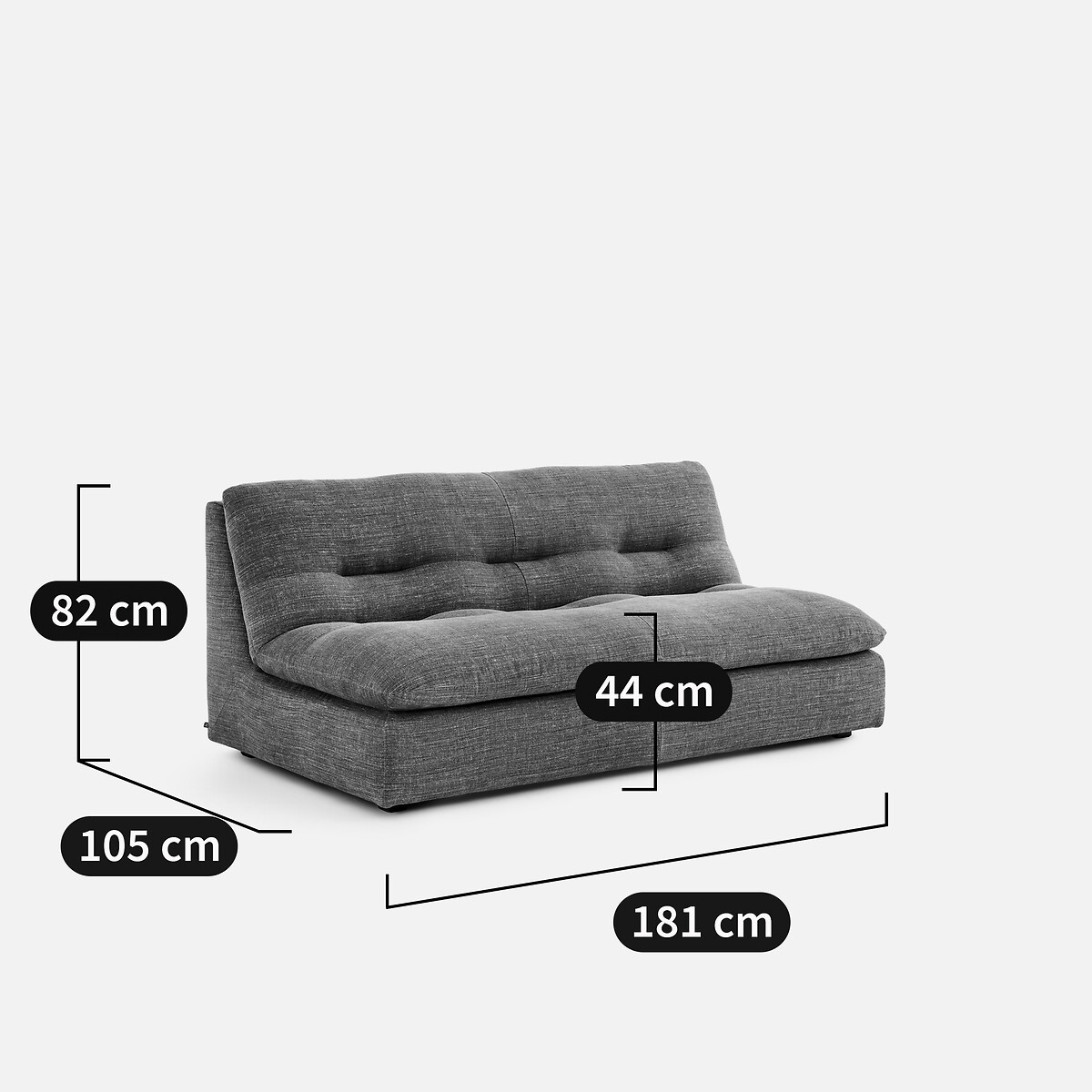 Canapé 3 places, modulable, en lin et coton, GIULIANO beige, AM.PM