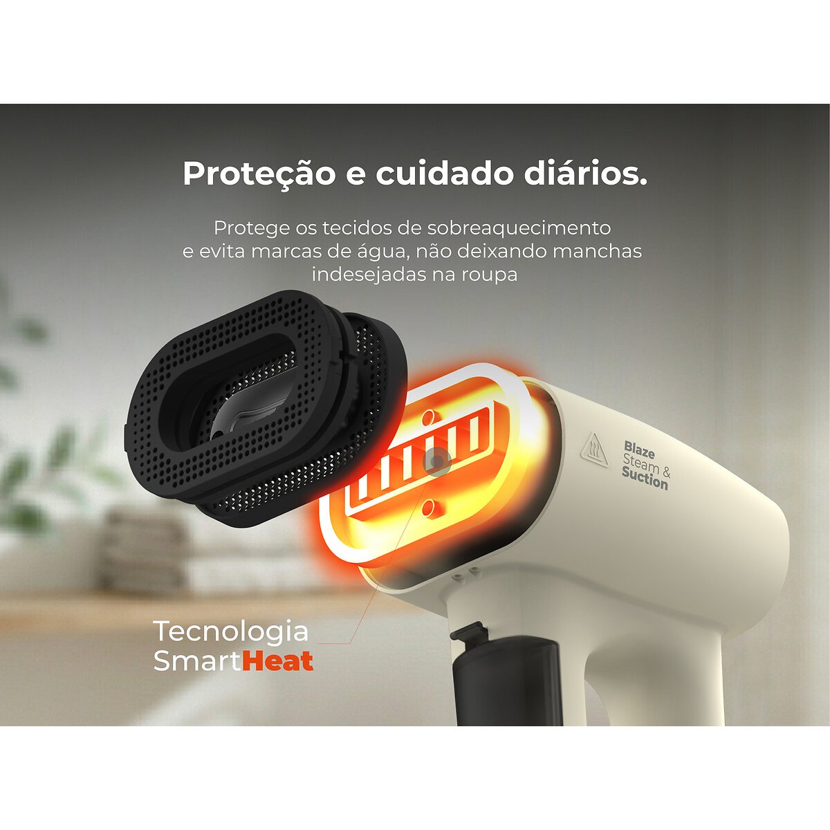 Ferro a Vapor Vertical Blaze Steam&Suction 1300W 5310FL, FLAMA branco, FLAMA