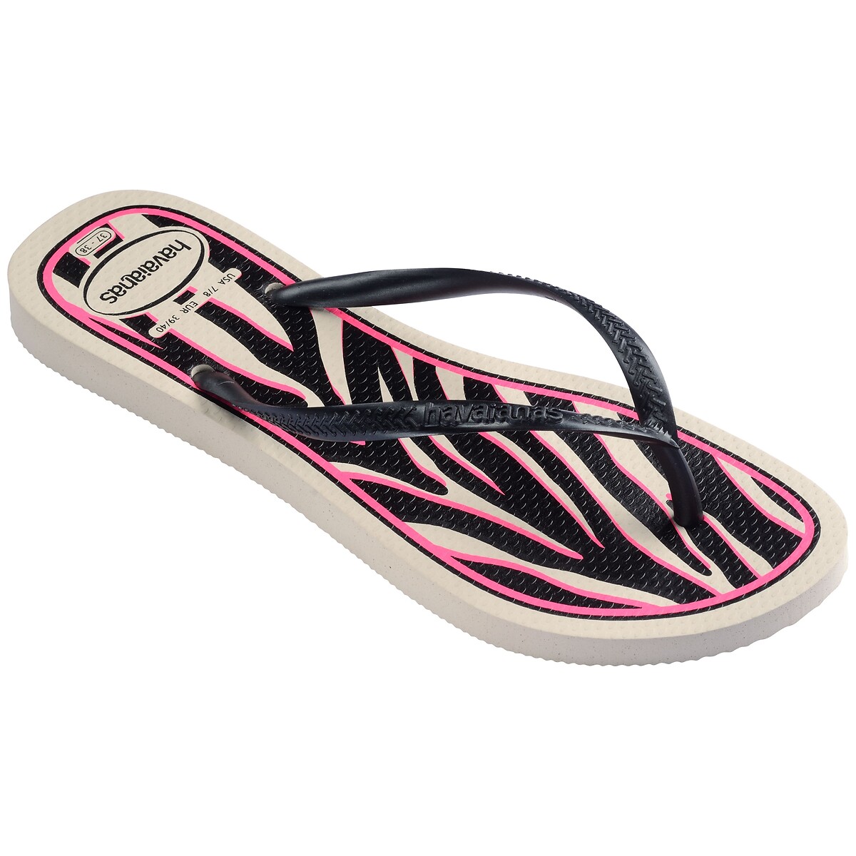 Teenslippers HAV SLIM ANIMALS wit/roze/zwart, HAVAIANAS