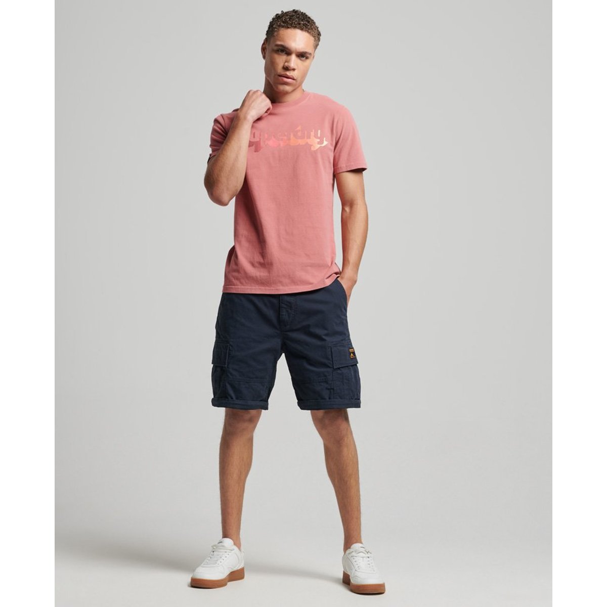 T-shirt Vintage Shadow en coton bio rose canyon, SUPERDRY