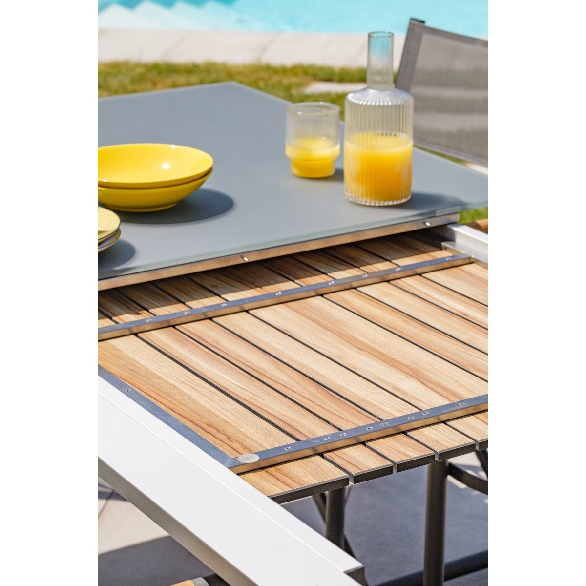Ensemble repas de jardin 8 places en aluminium HONFLEUR gris anthracite, PARIS GARDEN