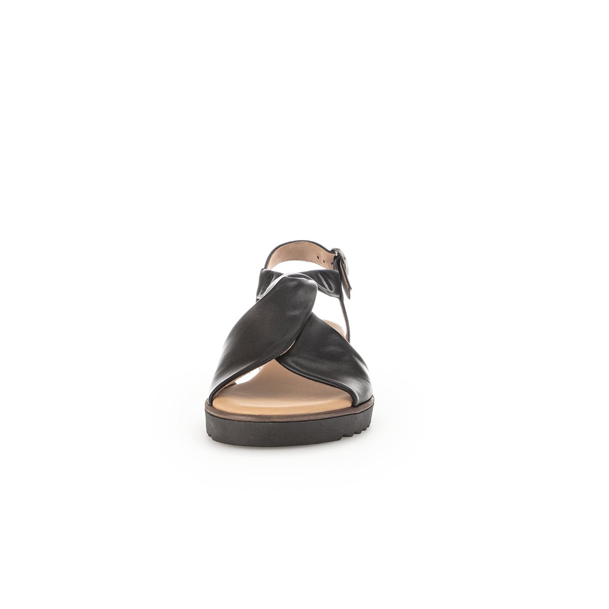 Sandales en cuir à talon compensé noir, GABOR